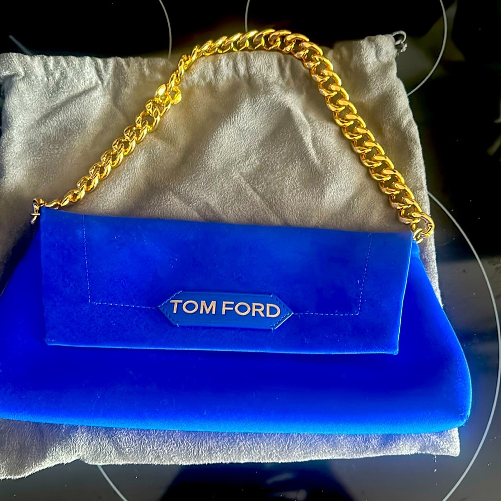 Royal Blue Satin Gold buckled chain